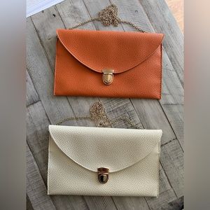 Envelope Clutch bags with a chain shoulder bag